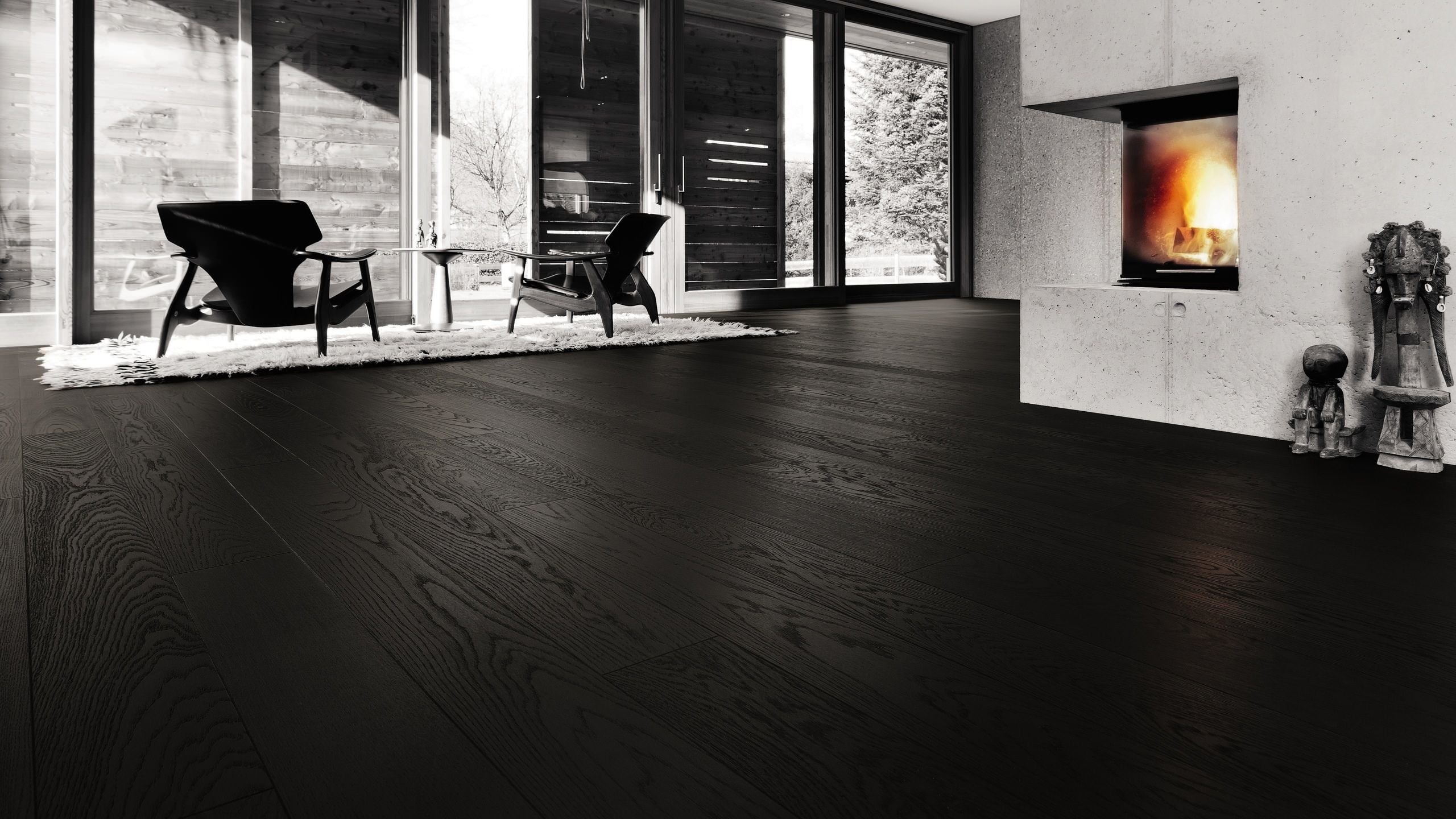 parkettmanufaktur by HARO 4000 Landhausdiele 4V Eiche carbonschwarz Selectiv strukturiert oleovera Top Connect