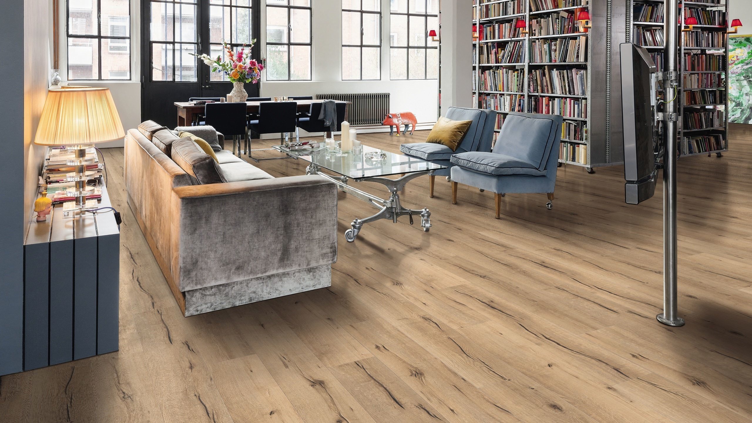 HARO Laminatboden TRITTY 90 Landhausdiele 4V Eiche italica creme* authentic Top Connect