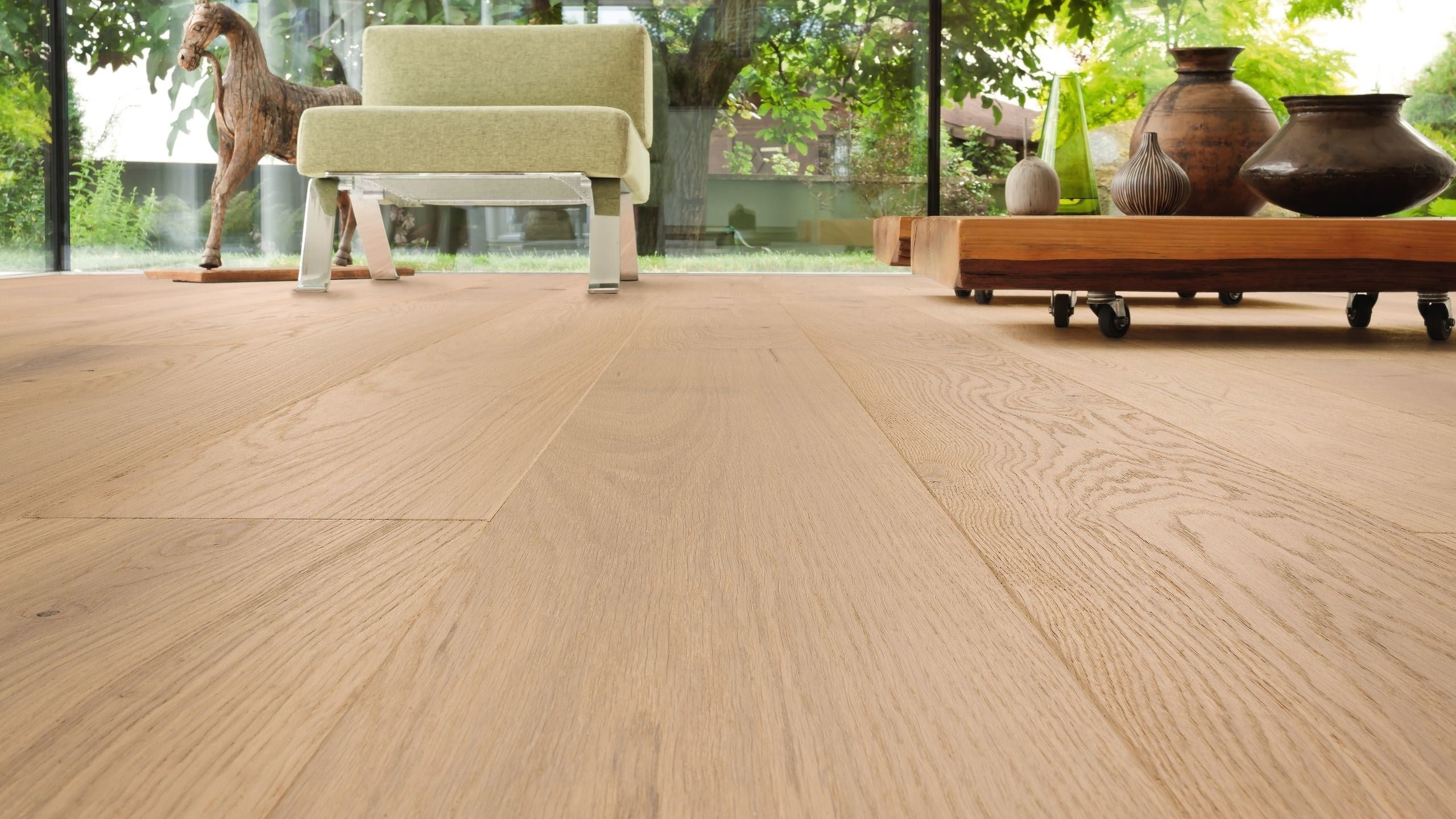 HARO PARQUET 4000 Planche large à l'ancienne 180 4V Chêne blanc puro Sauvage brossé naturaLin plus Top Connect
