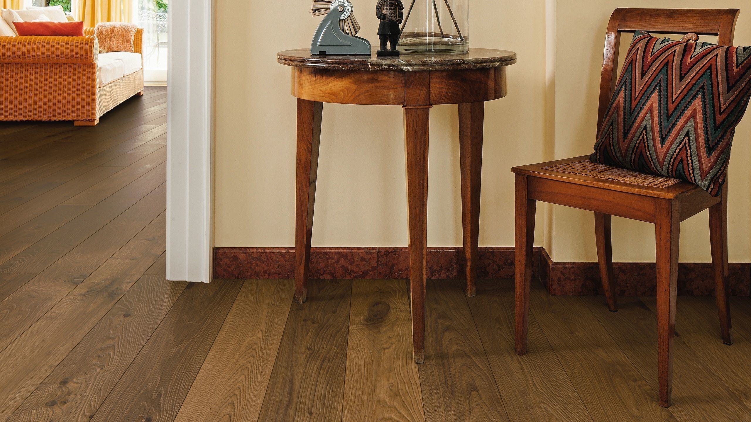 HARO PARQUET 4000 Planche large à l'ancienne 180 4V Chêne fumé Sauvage brossé retro naturaLin plus Top Connect